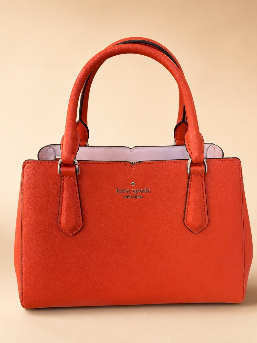 kate spade Orange Satchel with Pink Trim